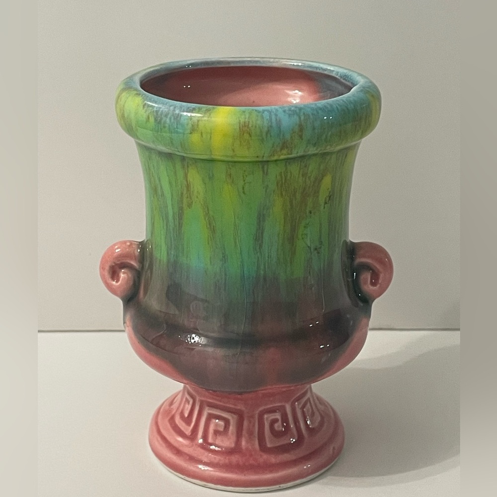 Vintage Relpo Small Bud Vase Air Plant Made In Japan Pink Blue Green 4” H